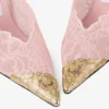 メタルレースディテールをあしらった「ファイズ 100 ローズ」jimmy choo レースパンプス
