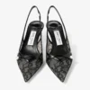 アミタ 45 ブラック jimmy choo レース＆スパッツォラート パンプス