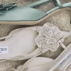 ミミ スリングバック 50 ラテ 光沢ナッパレザー スリングバック（レース・コルサージュ付き）