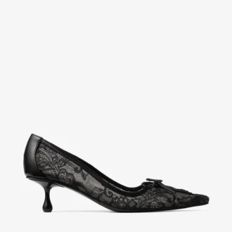 スカーレット 50 ブラック jimmy choo レースパンプス