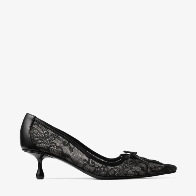 スカーレット 50 ブラック jimmy choo レースパンプス