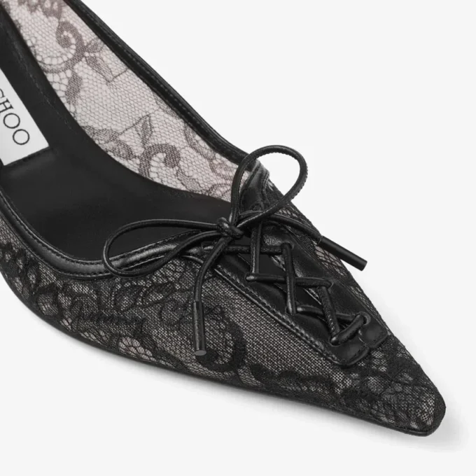 スカーレット 50 ブラック jimmy choo レースパンプス