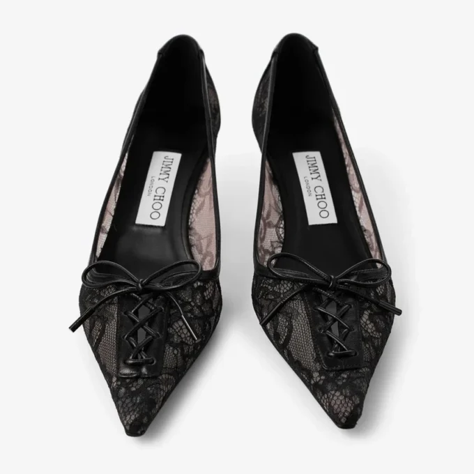 スカーレット 50 ブラック jimmy choo レースパンプス