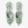 ミミ スリングバック 50 ヴェルデ シャイニーナッパレザー スリングバック、jimmy choo パーフォレーテッド・ナッパ・レース・コルサージュ付き