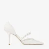 オーレリー 85 アイボリー jimmy choo レースパンプス（パール装飾付き）