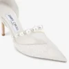 オーレリー 85 アイボリー jimmy choo レースパンプス（パール装飾付き）