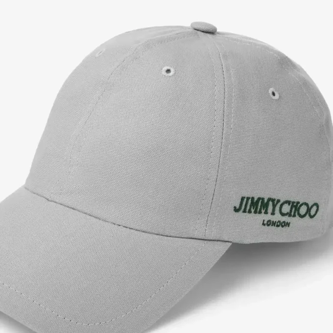キャップ 85 グレー＆ブリティッシュグリーン コットン製ベースボールキャップ（jimmy choo ロゴ入り）