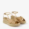 Aella Wedge 60 ゴールド ラフィア ウェッジサンダル