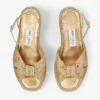 Aella Wedge 60 ゴールド ラフィア ウェッジサンダル