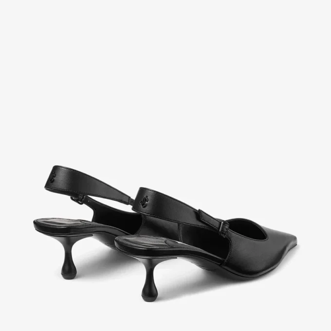Amel 50 ブラックナッパレザー スリングバックパンプス