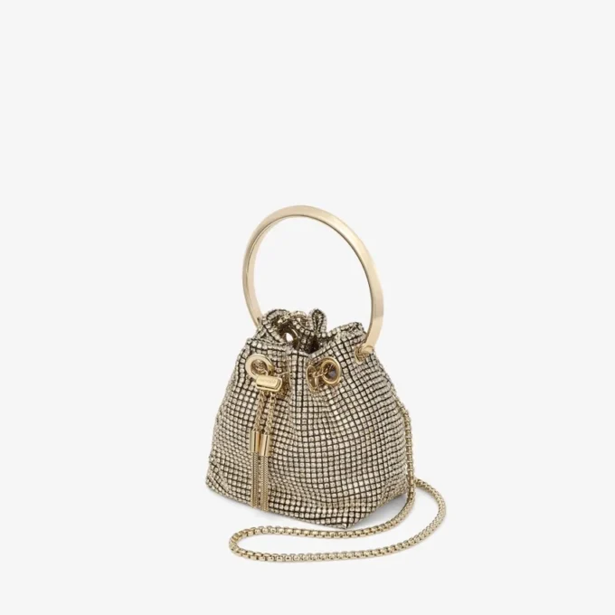 マイクロ・Bon Bon シャンパン クリスタルメッシュ ミニバッグ