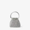 メタルハンドル付き マイクロ Bon Bon シルバー クリスタル メッシュ バッグ