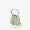 マイクロ Bon Bon ヴェルデ サテン＆jimmy choo レース ミニ バケットバッグ