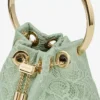 マイクロ Bon Bon ヴェルデ サテン＆jimmy choo レース ミニ バケットバッグ