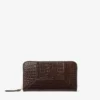 Diamond・ピッパ チョコレート クロコダイルエンボス加工カーフレザー ウォレット