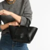 Diamond トート スモール ブラック カーフレザー トートバッグ