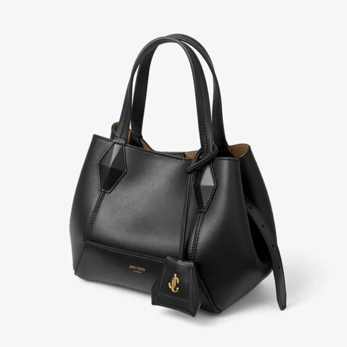 Diamond トート スモール ブラック カーフレザー トートバッグ