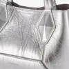Diamond トート ミニ シルバー ヴィンテージ メタリック レザー ミニバッグ