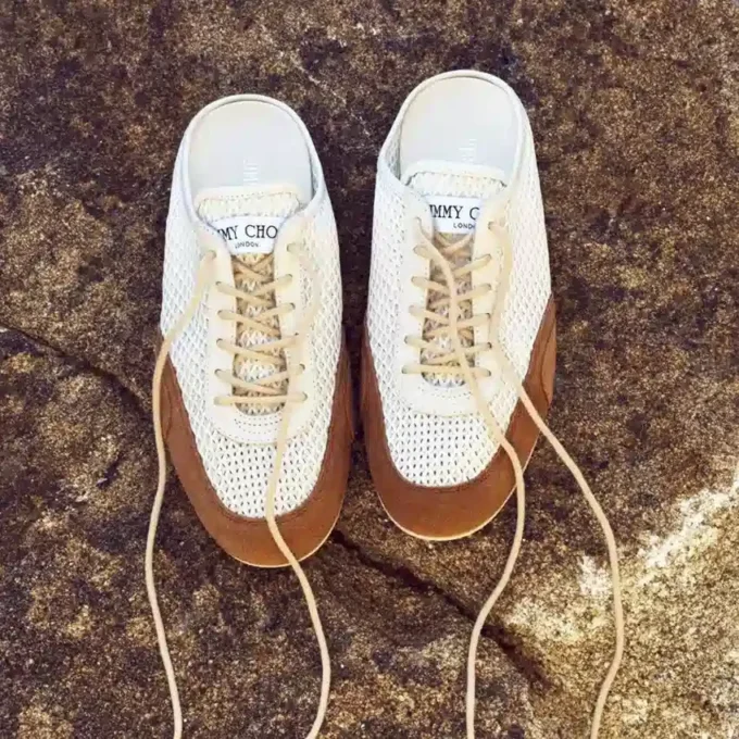 サニーミュールF ラテ＆トフィー レザーミックス＆Diamondメッシュ ローカットトレーナー
