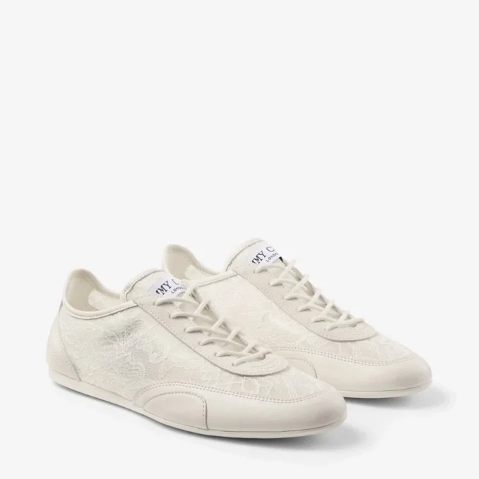 サニー F ラテ レザーミックス＆jimmy choo レース ローカットスニーカー