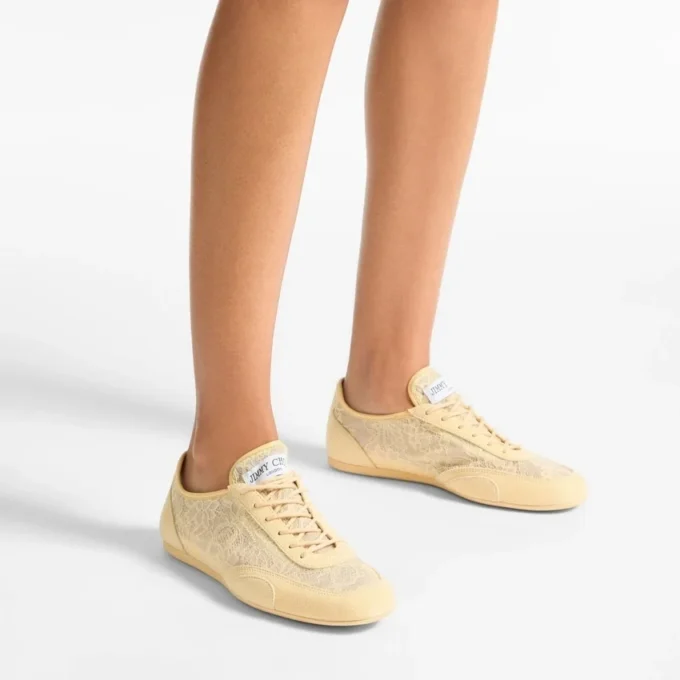 サニー F コーン レザーミックス＆jimmy choo レース ローカットトレーナー