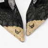 Faiz 100 ブラック jimmy choo レースパンプス（メタルレースディテール）