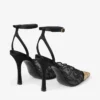 Faiz 100 ブラック jimmy choo レースパンプス（メタルレースディテール）