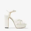 Heloise 120 ラテ ナッパレザー プラットフォームサンダル