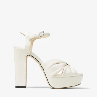 Heloise 120 ラテ ナッパレザー プラットフォームサンダル