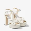Heloise 120 ラテ ナッパレザー プラットフォームサンダル