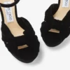 Heloise 120 ブラックベルベット プラットフォームサンダル