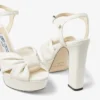 Heloise 120 ラテ ナッパレザー プラットフォームサンダル