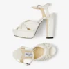 Heloise 120 ラテ ナッパレザー プラットフォームサンダル