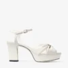 Heloise 80 ラテ ナッパレザー プラットフォームサンダル