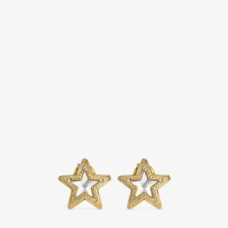 JCスタースタッド ゴールド仕上げメタル製 スワロフスキークリスタル付きJCスタースタッドピアス