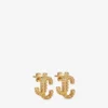 JCスタッド ゴールド仕上げメタル JCスタッドピアス（スワロフスキークリスタル付き）