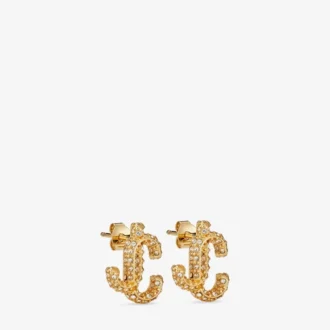 JCスタッド ゴールド仕上げメタル JCスタッドピアス（スワロフスキークリスタル付き）