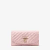 チェーン付きカーブウォレット ローズキルティング クリスタルJCバー付きjimmy choo レースウォレットチェーン