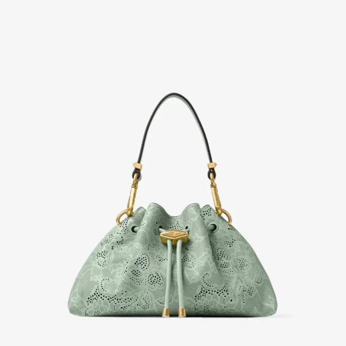 シンチ・スモール・ヴェルデジミー・jimmy choo パーフォレーテッドレザー レース ショルダーバッグ