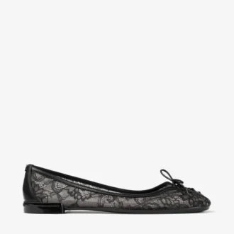 スカーレット・バレリーナ ブラック jimmy choo レースアップ・バレリーナ・フラット