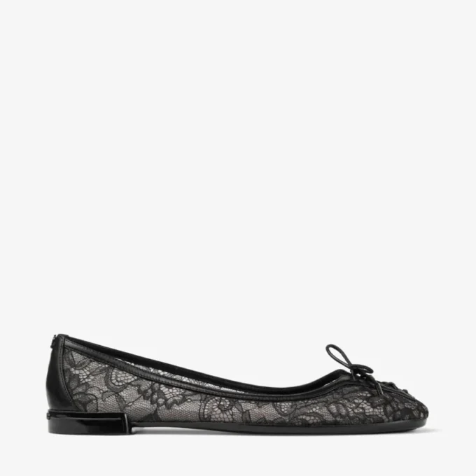 スカーレット・バレリーナ ブラック jimmy choo レースアップ・バレリーナ・フラット