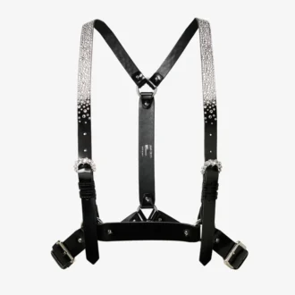 jimmy choo ノワール ケイ・ニノミヤ クリスタル ハーネス ブラック 光沢レザー ハーネス（クリスタルホットフィックス装飾）