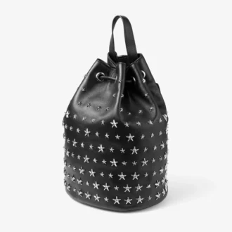jimmy choo ノワール ケイ・ニノミヤ バックパック  メタル製のマルチスター装飾をあしらったブラックナッパレザー製バックパック