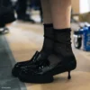 jimmy choo ノワール ケイ・ニノミヤ マキシローファー  ブラック ポリッシュカーフレザー ローファー