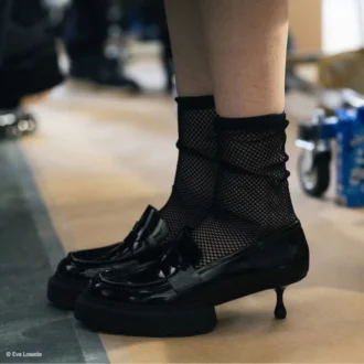 jimmy choo ノワール ケイ・ニノミヤ マキシローファー  ブラック ポリッシュカーフレザー ローファー