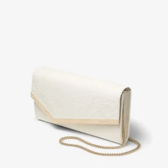 エミー アイボリー jimmy choo レース クラッチバッグ