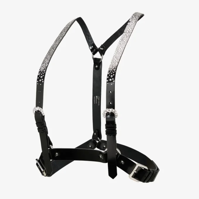 jimmy choo ノワール ケイ・ニノミヤ クリスタル ハーネス ブラック 光沢レザー ハーネス（クリスタルホットフィックス装飾）