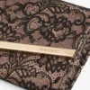 エミー ブラック＆バレエピンク jimmy choo レースクラッチバッグ