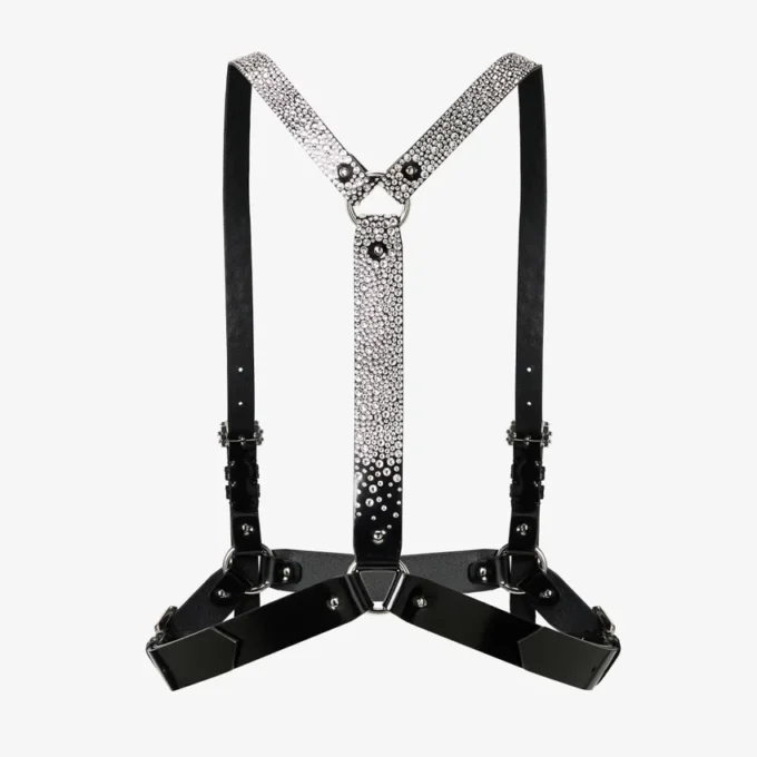 jimmy choo ノワール ケイ・ニノミヤ クリスタル ハーネス ブラック 光沢レザー ハーネス（クリスタルホットフィックス装飾）