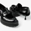 jimmy choo ノワール ケイ・ニノミヤ マキシローファー  ブラック ポリッシュカーフレザー ローファー
